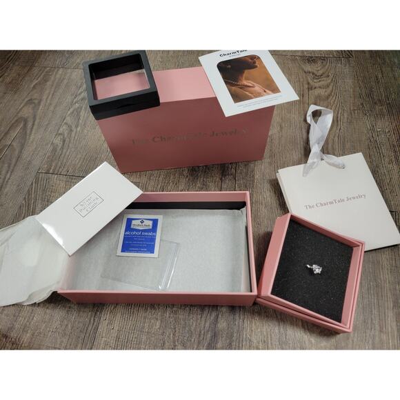 The CharmTale Jewelry Adjustable Ring Open Sterling Silver Heart Ring NEW Gift - Picture 5 of 7